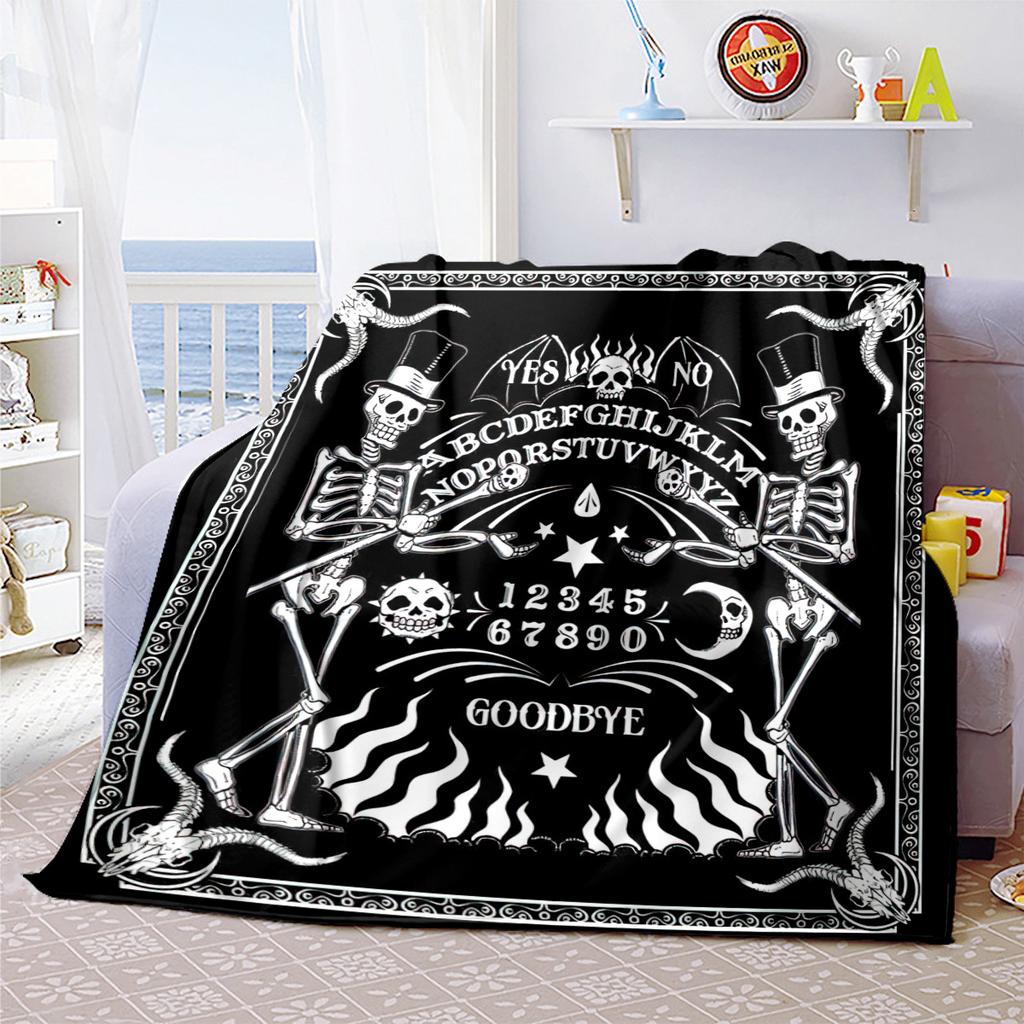 1PC Spirit Board Ouija Print Plush Blanket Perfect All Seasons Soft Comfortable Sofa Office Travel Festive Gift