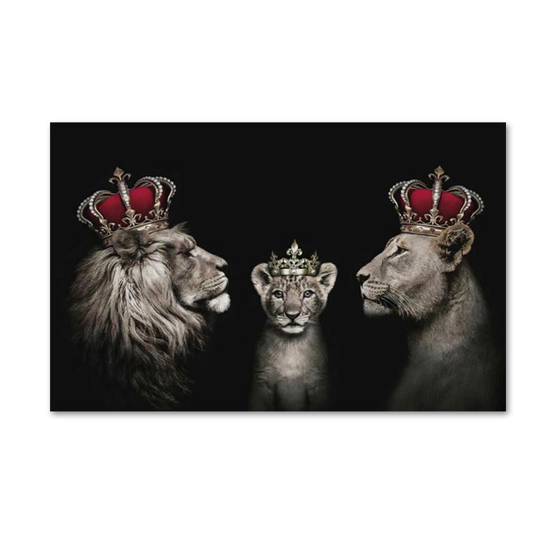 König der Löwen, Tierkunst, Leinwand-Poster und Drucke, moderne Malerei, Wandbilder für Wohnzimmer, Heimdekoration, Cuadros