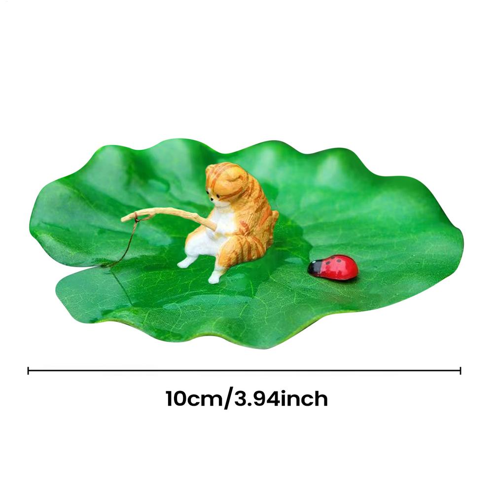 Fishing Cat Aquariums Decorations Fishtanks Hangable Decors Landscape Aquatic Pet Fishtank Ornament Desktop Accessories