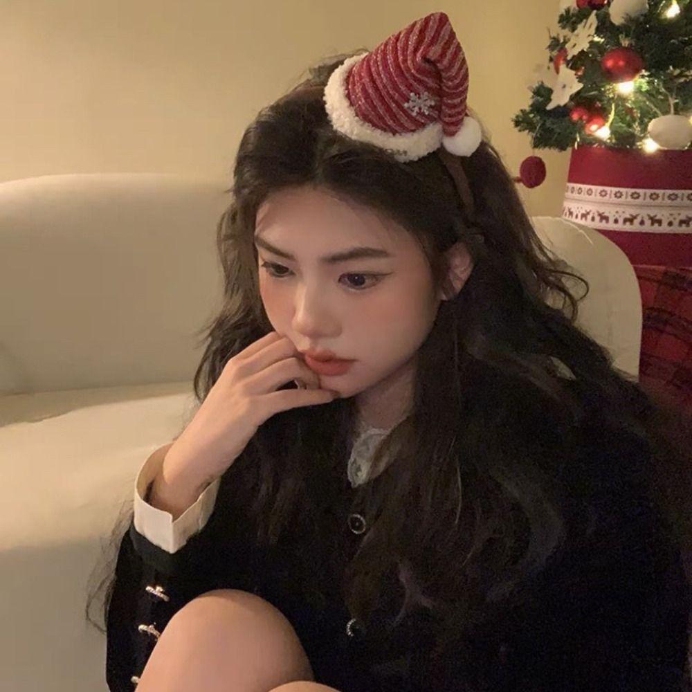 Star Christmas Hat Headband Sequin Christmas Children Hair Clip Cute Bowknot Hair Hoop  Children's