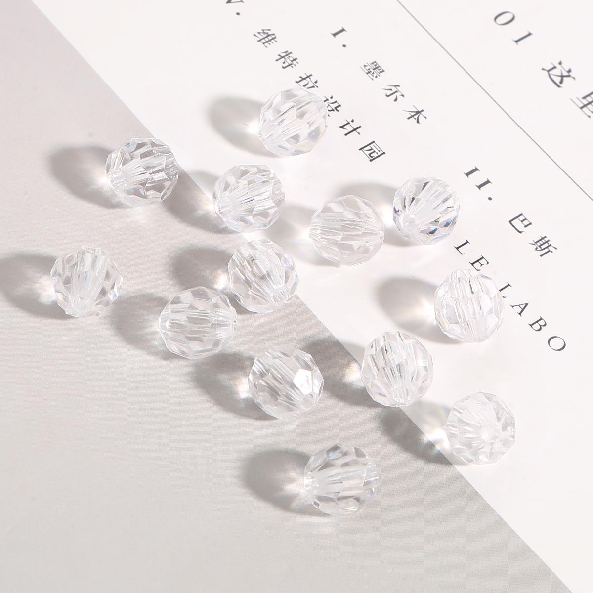 

30-200 шт. граненые акриловые бусины, цветные прозрачные, свободные разделительные бусины для изготовления ювелирных изделий, аксессуары своими руками 10mm 50pcs белый