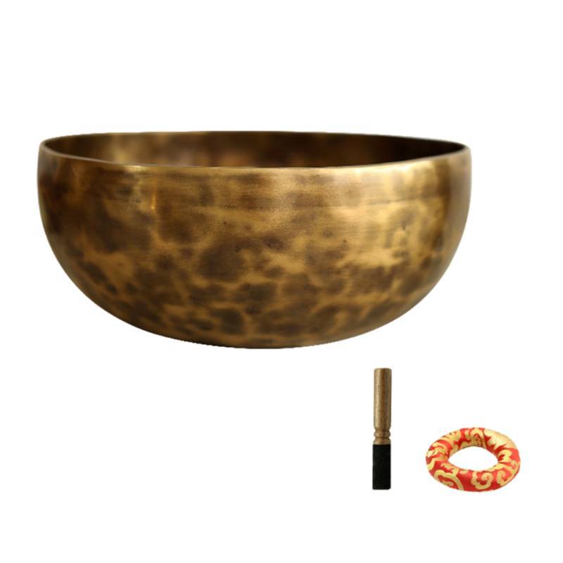 Large Copper Buddha Sound Bowl For Meditation And Religious Rituals With Handcrafted Art