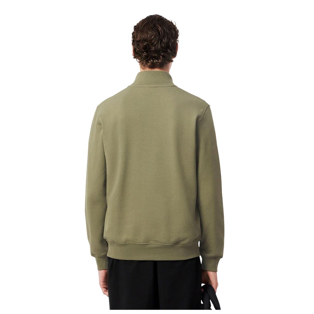 Lacoste Mens High-Neck Fleece Quarter Zip Sweatshirt