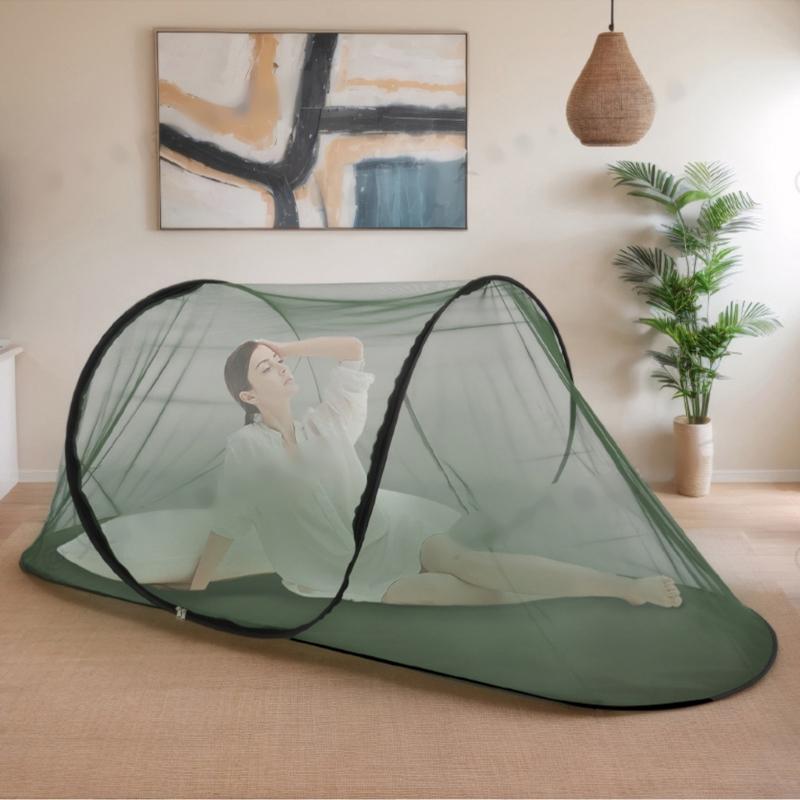 Boats Shape Tent Single Outdoor Camping Mosquitoes Mesh Tent Breathable Hand Throwing Extended Net for Camping, Fishing