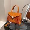New Solid Color Crocodile Pattern Autumn Casual Fashion Splicing Large Capacity Shoulder Crossbody Handbag