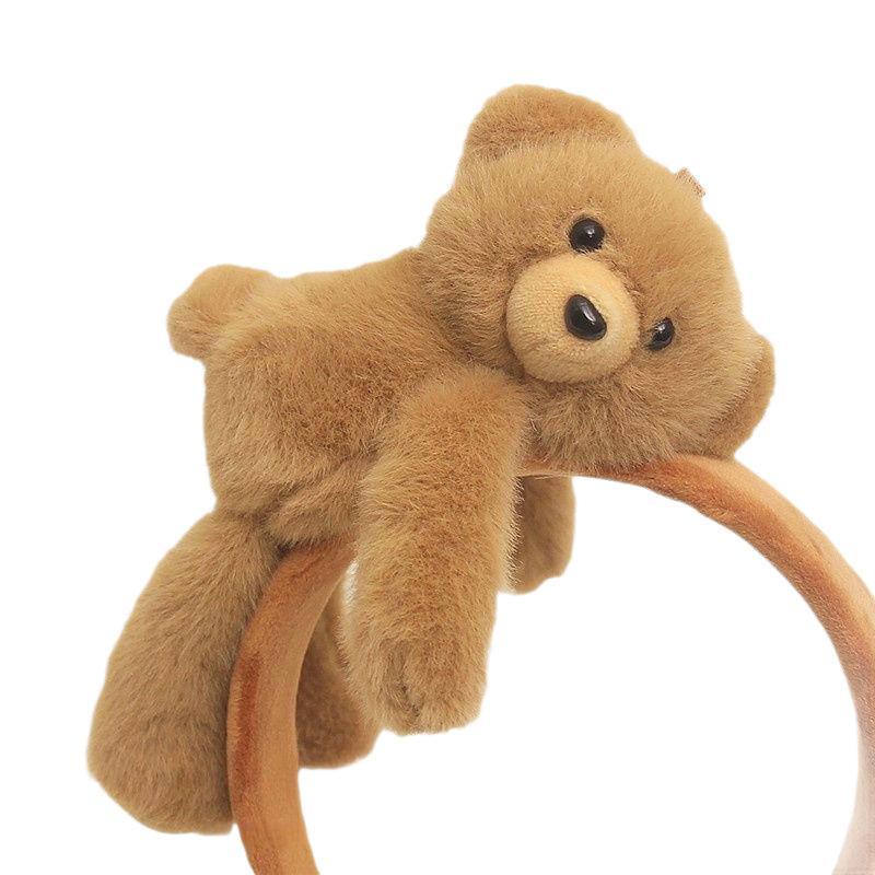 Zachte Pluche Beer Haarclip Haarband Zoet Cartoon Mode Haaraccessoire voor Vrouwen Yoga Sport Haarhouder