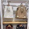 Women's Lightweight White Duck Down Vest Warm, Slim Fit, Reversible Round Neck and V-Neck Short Jacket