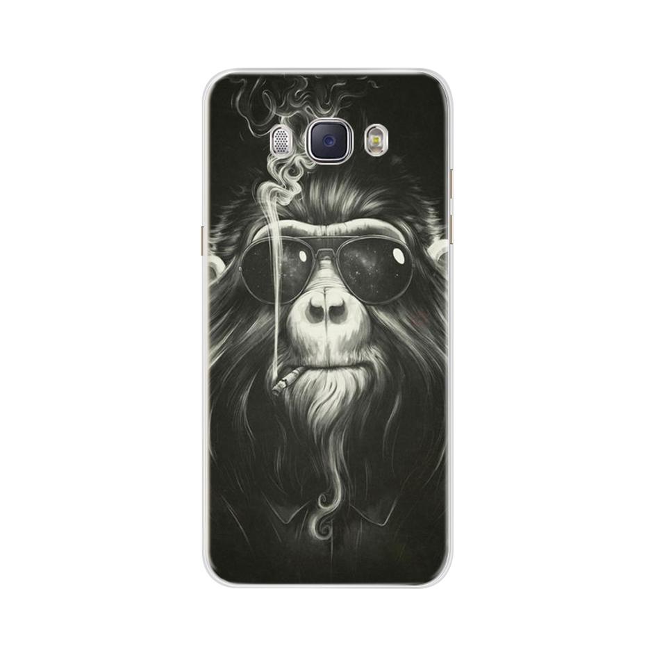 For Funda Samsung Galaxy J5 2016 Case J510 J510F Cover Flowers Painted Back Protective Phone Case For Coque Samsung J5 2016 Case