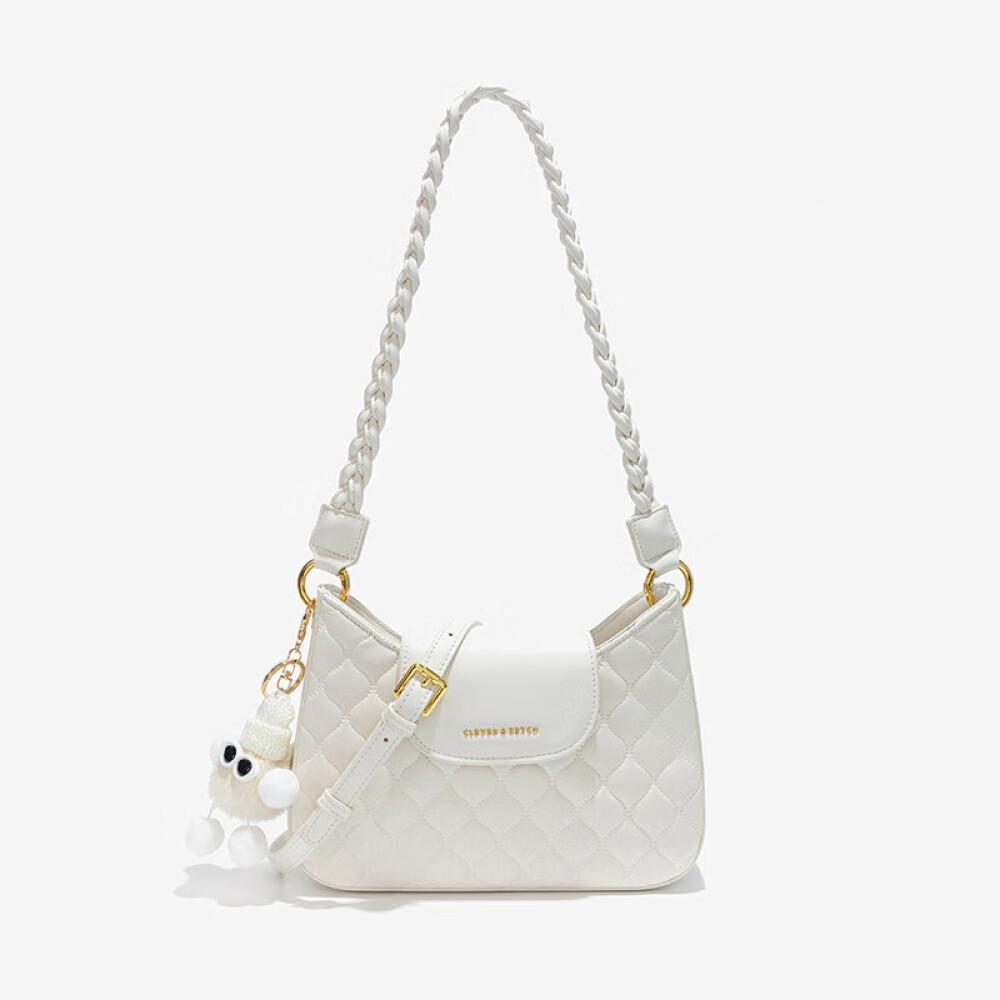 Женская сумка, новая сумка через плечо, женская сумка на плечо с ромбовидной решеткой, подарок на день рождения подруге, рисовый белый, длина 24 см, высота 18 см, ширина 6 см белый