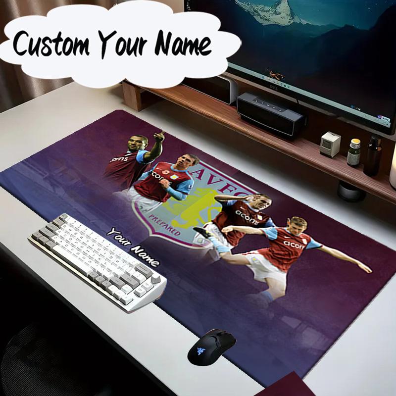 Custom Name Mouse Pad Aston Villa Fc Crest Mouse Pad, Gaming Mouse Pad, Keyboard Pad, Desk Decor for Computer Notebook Fan Birthday Gift