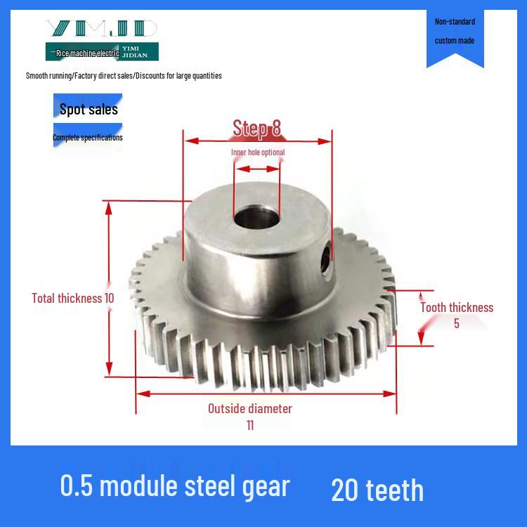 Carbon Steel Spur Gear Rack, 0.5 Module, 20-99 Teeth, 40Cr45# National Standard Transmission Parts