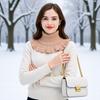 Fashionable Knitted False Neck Scarf Elegant Ruffle Edge Design Soft Thick and Warm for Women Fake Collar Detachable Scarf