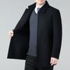 Double-sided Cashmere Coat for Men, Medium-length Woolen Woolen Autumn and Winter Thickened Middle-aged Dad Woolen Lapel Coat
