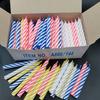 White Colored Thread Birthday Candles Creative Colorful Spiral Cake Decorative Candles 144 Packs Without Bottom Bracket