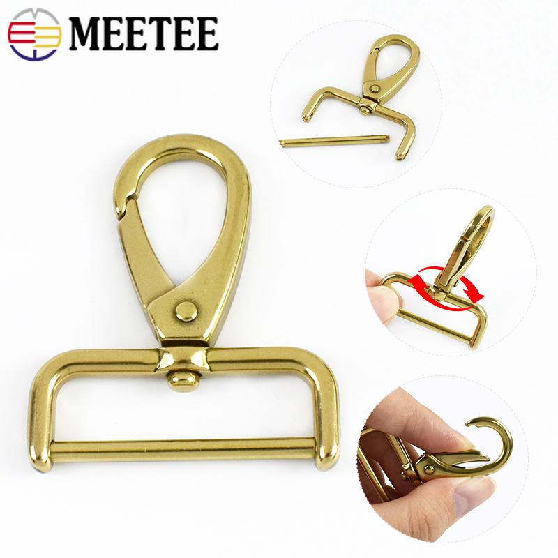 2Pcs 15-40mm Detachable Solid Brass Snap Hook Metal Swivel Lobster Buckle Backpack Carabiner Clips Clasp Dog Collar Bag Buckles