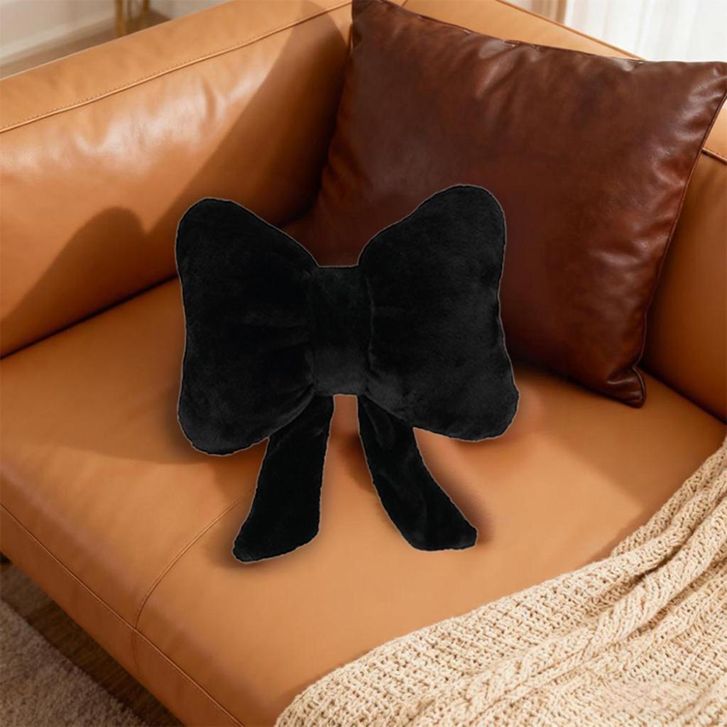 Bow Throw Pillow Couch Cute Versatile Modern Soft Seat Cushion Ornament for Sofa, Bedroom,
