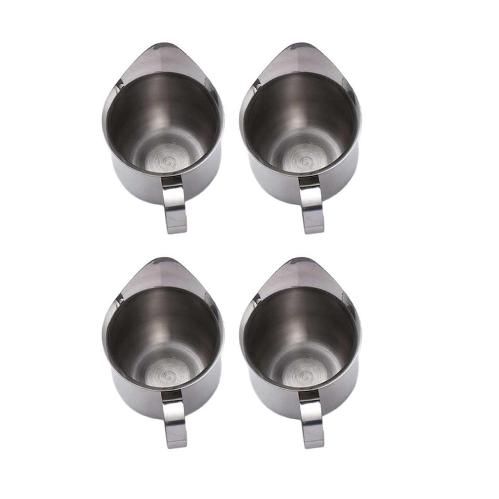 Set of 4 Convenient Milk Frothing Cup Small Milk Frothing Pitcher Stainless Steel Coffee Milk Pouring Jug for Coffee