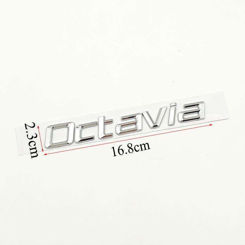 3D ABS Kendinden Yapışkanlı Krom Siyah Harfler Logo Octavia Amblemi Araba Arka Bagaj Sticker Rozet Oto Aksesuarları