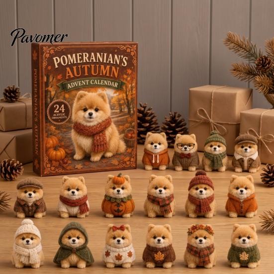 Giochi Festivi Interattivi 2026 Calendario dell'Avvento di Natale per Cani, Set di Ornamenti Acrilici a 24 Giorni con Figure di Cuccioli, Decorazione Piatta 2D da Appendere all'Albero