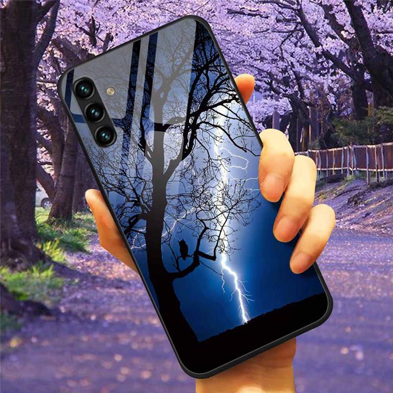 For Samsung A34 A54 A14 A7 2018 Case GalaxyA54 Glass Tempered Hard Cover Coque for Samsung Galaxy A34 5G GalaxyA34 Space A 14