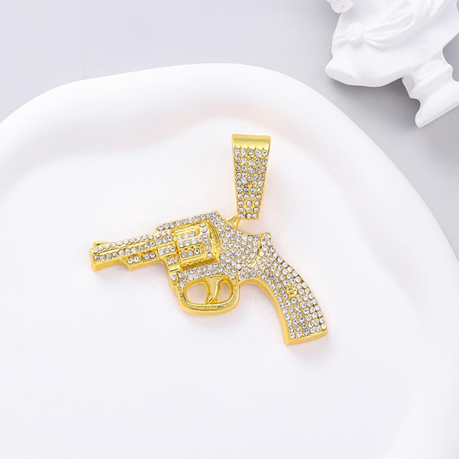 European and American Trendy Hip-hop Street Fashion Personality Alloy Necklace Hanging Accessories for Men and Women Full Diamond