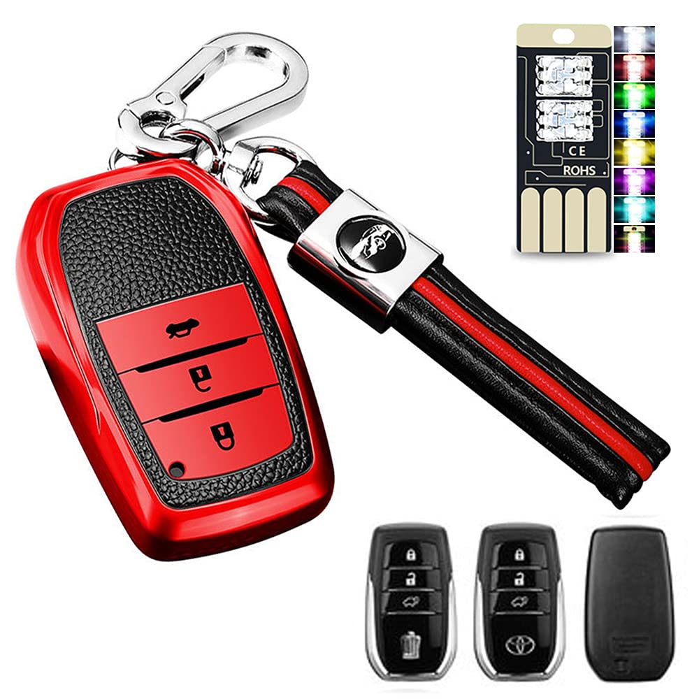 Klíč Toyota TPU Originální Toyota Chytrý klíč Klíč Toyota Pouzdro na klíč Toyota Toyota Prius Nový RAV4 Camry Land Prado Pouzdro z TPU a pravé kůže, Silikonové, Kožené,