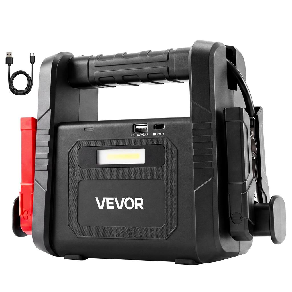 VEVOR Jump Starter 6000A Peak Portable Car Battery Booster Jump Box 12V, for Up to Most Gas / 10.0L Diesel Engine, Power Bank