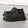 3185 dress commuter leather shoes spring new groom wedding shoes leather versatile men's carbon black derby shoes