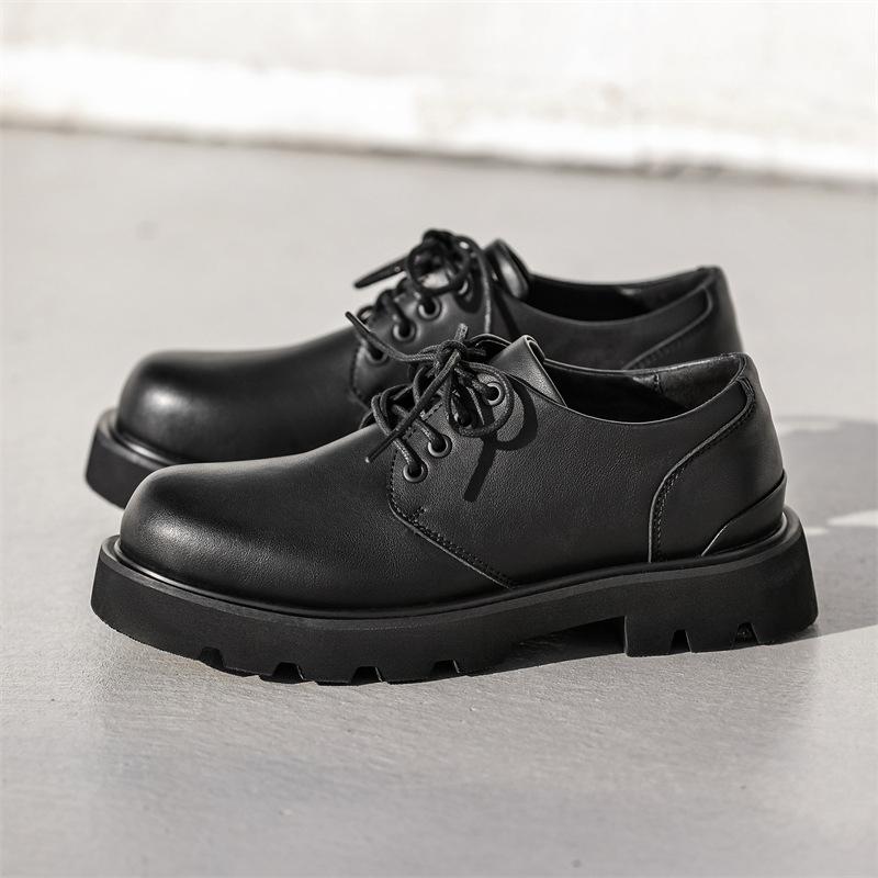 3185 Dress Commuter Leather Shoes Spring New Groom Wedding Shoes Leather Versatile Men's Carbon Black Derby Shoes