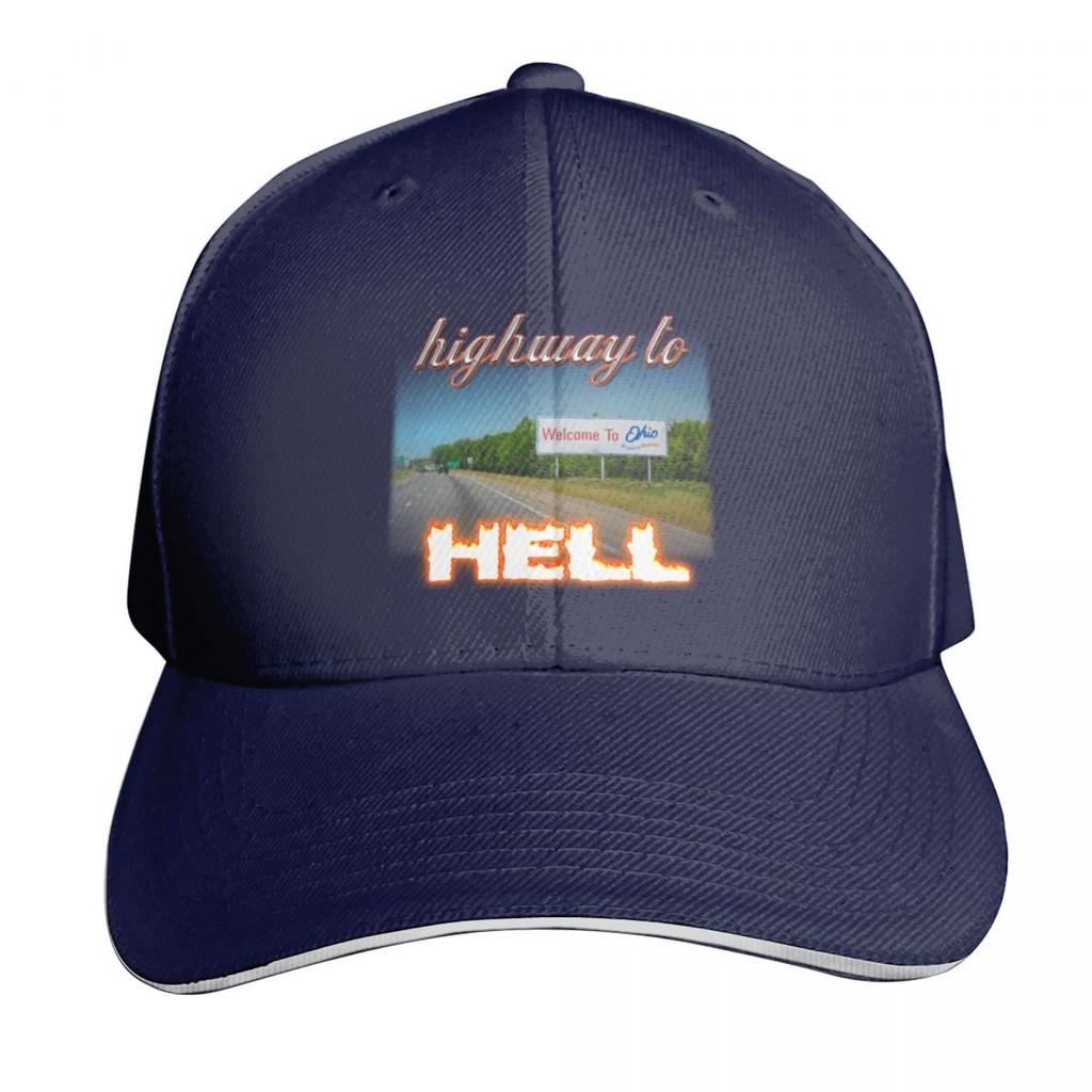 Welcome To Ohio Highway To Hell Baseball Cap Designer Hat Beach Fashion Beach Custom Hat Hats Unisex Womens