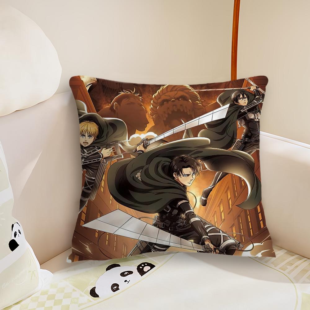 Anime A-Attack On T-Titan Pillow Case Living Room Sofa Cushion Cover Suitable For Home Bedroom Room Decoration