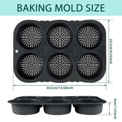 Silicone Hamburger Bun Mold 4/6 Cavity Egg Muffin Baking Pan Non-Stick Silicone Bread Pans Reusable Hamburger Molds for Kitchen