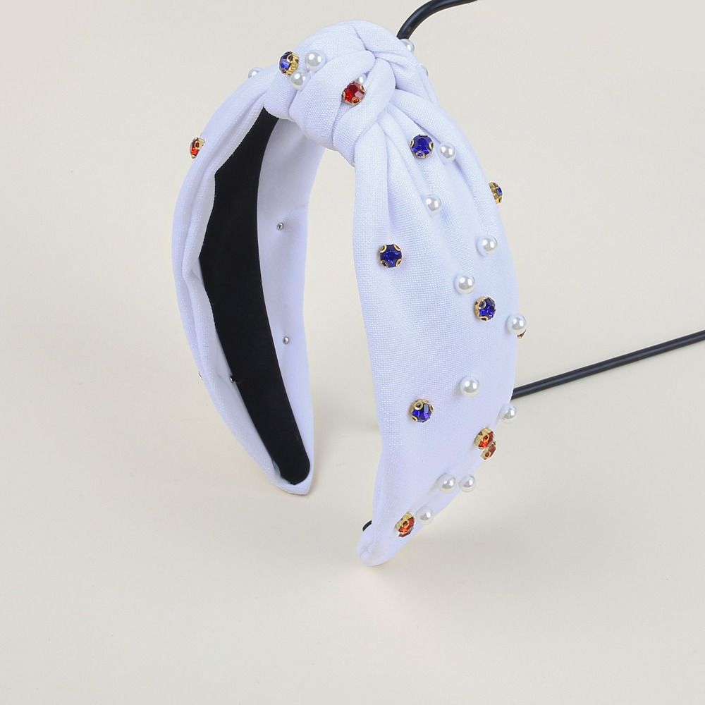 Crystal Bow Headband Wide Pearl Headbands Fashionable Rhinestone Headband  Hair Accessories