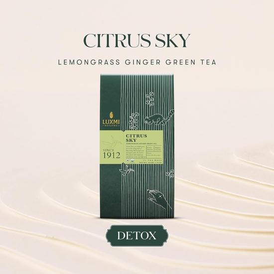 Luxmi Estates Citrus Sky Lemongrass Ginger Green Tea-25 Tea Bags(50g)Pack|Certified Organic Darjeeling Green Tea|Calming Citrus Flavor & Aroma