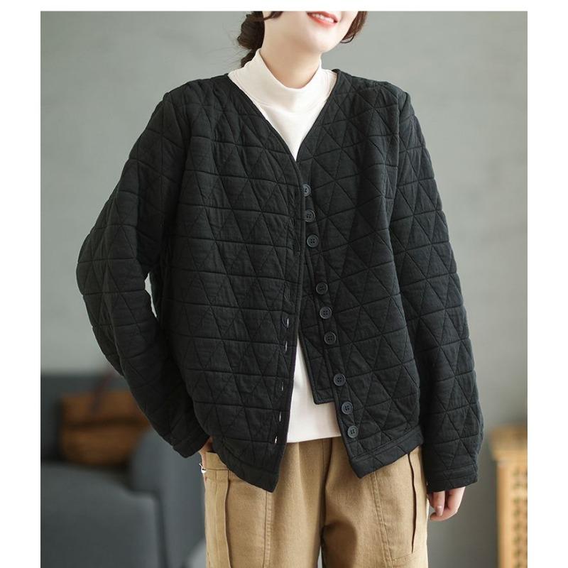 Płaszcze dla kobiet Zimowe Bawełniane Jednokolorowe Vintage Kardigan z kapturem Luźny Codzienny Płaszcz Top