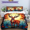 3pcs Bedding Set Deer Forest Includes 1 Comforter + 2 Pillowcases, Without Pillow Inserts, Soft Comfortable, Lightweight Breathable028