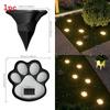 Solar Dog Paw Garden Light With Led Lamp For Outdoor Yard And Pathway Decor