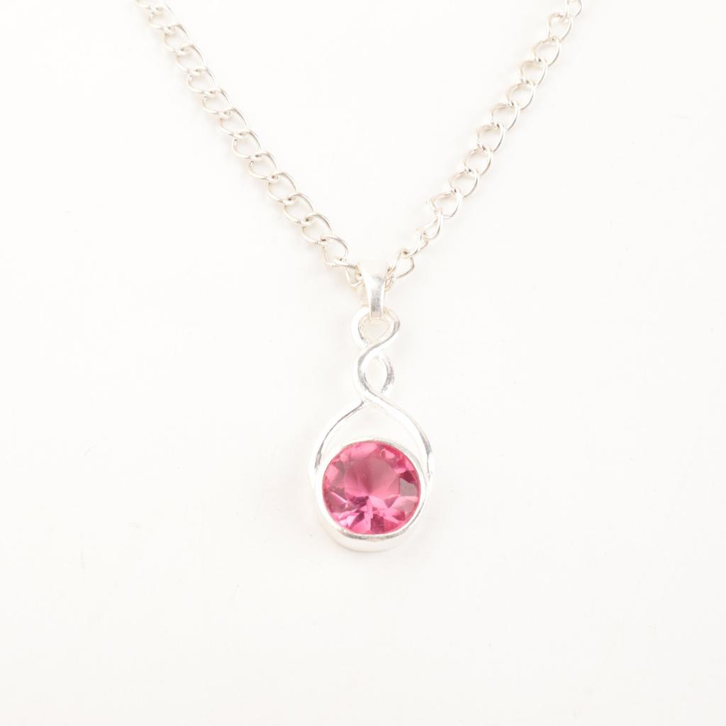 Pink Tourmaline Gemstone 925 Sterling Silver Jewelry Handmade Designer Pendant CP-25-18