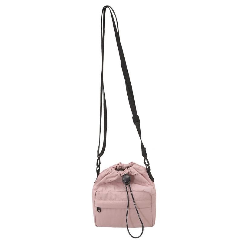 Original versatile mobile phone bag dopamine color scheme pleated drawstring bag fashionable and lightweight shoulder messenger bag