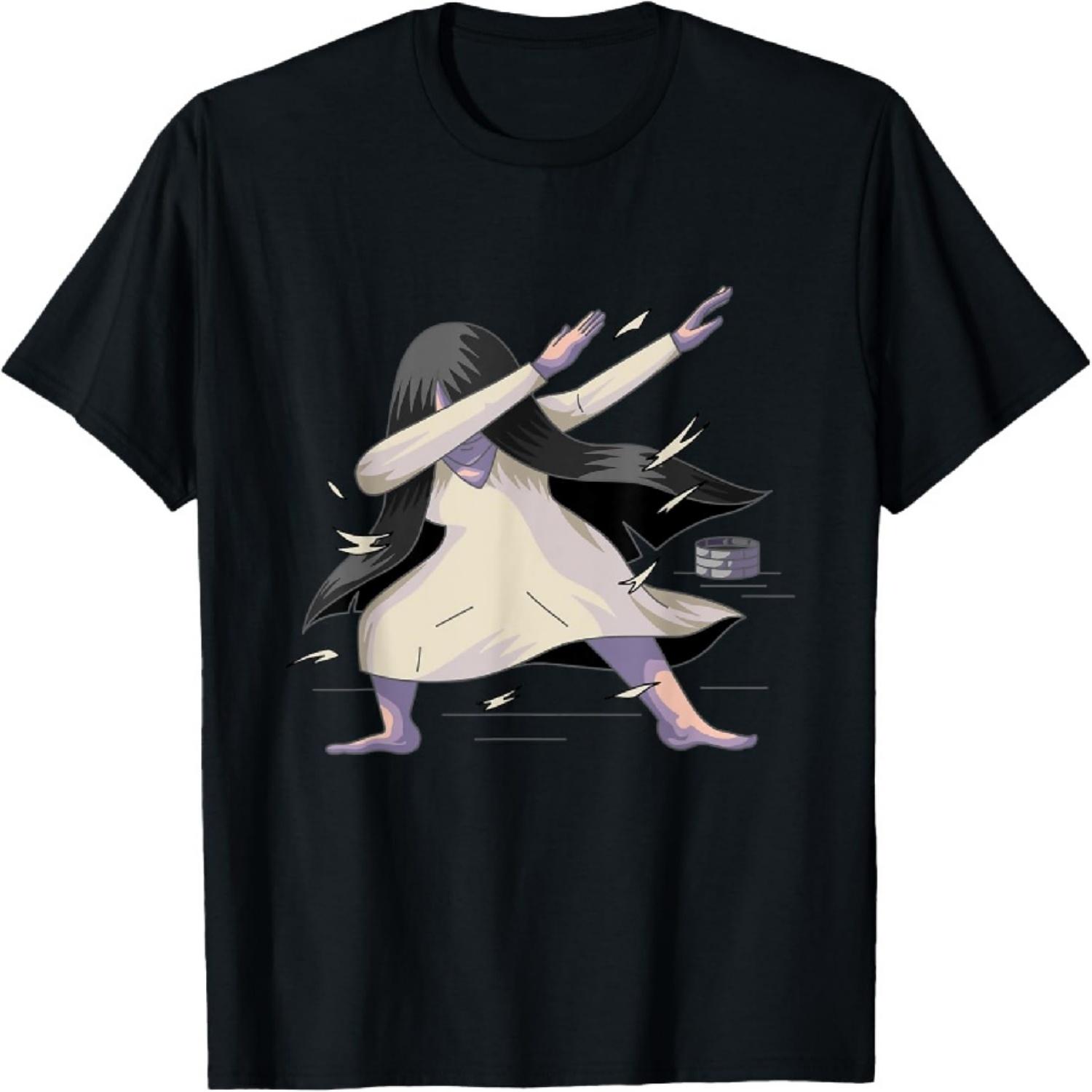 Футболка с Садако, японским призраком, делающим даб XXXXXL чёрный