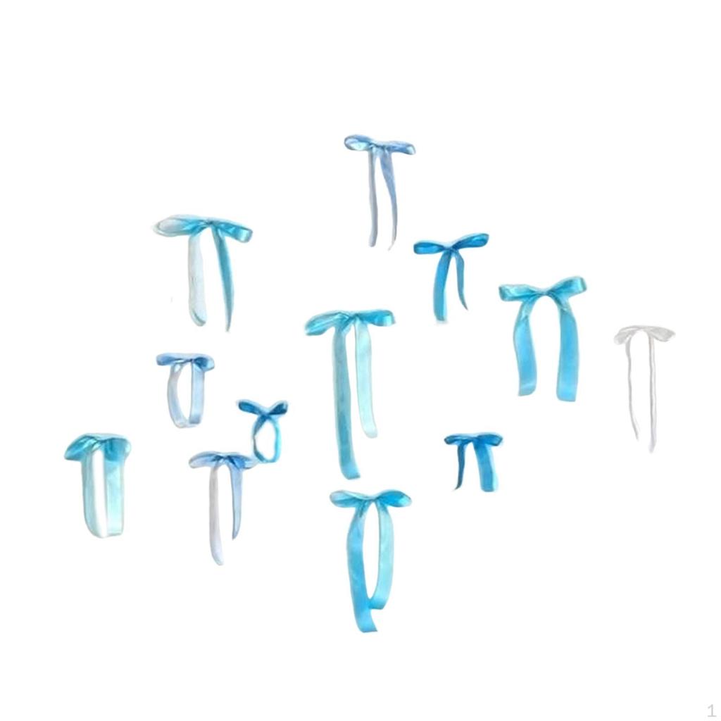 12 Pieces Bow Wall Decor Ribbon DIY Photo Backdrop for Party Bridal Shower