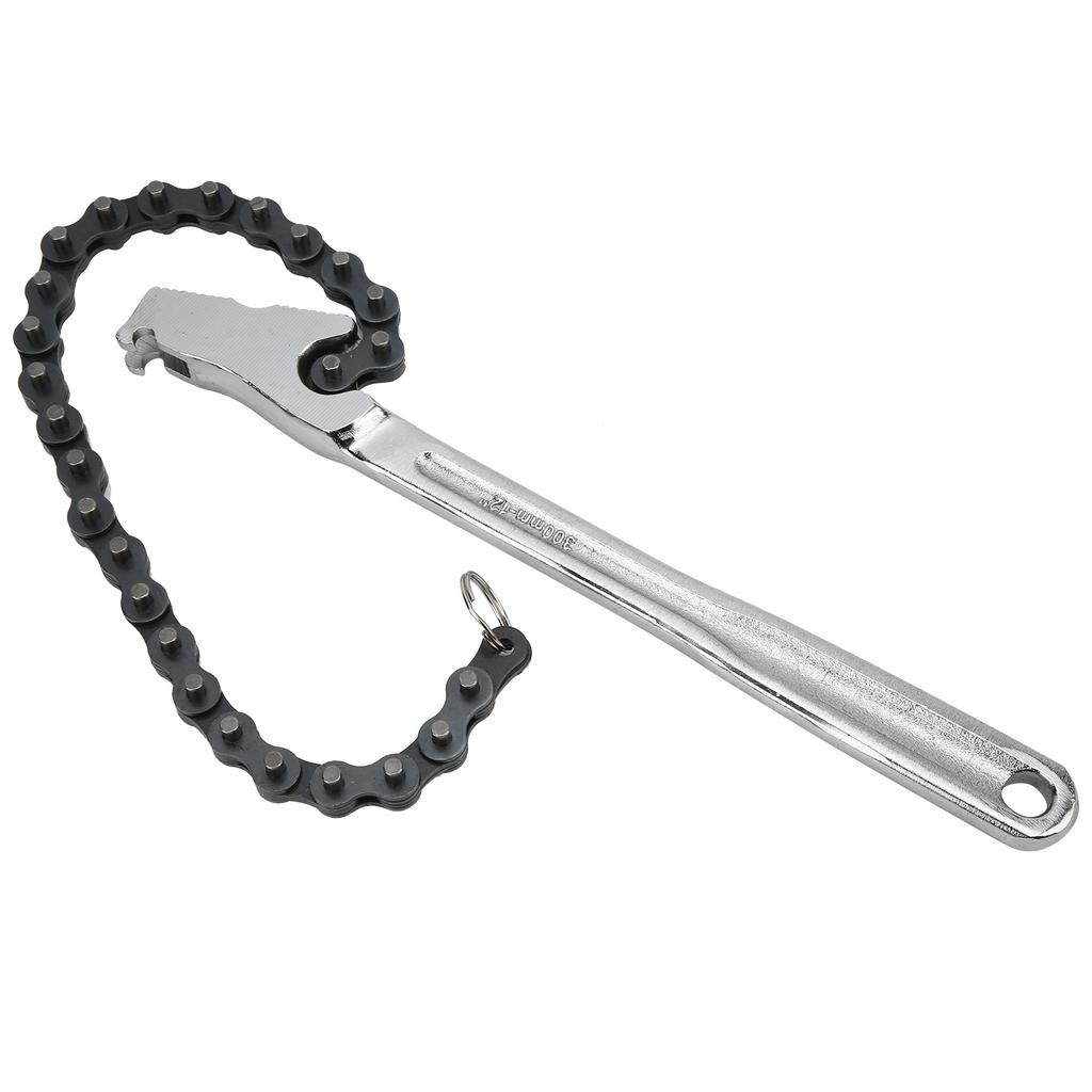 Chain Wrench High Hardness Surface Polished ChromePlated Chrome Vanadium Steel Hand Tool(12in )