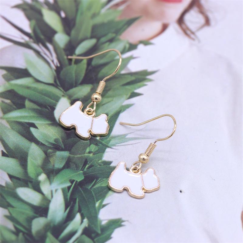 Adorable Alloy Puppy Pendant Earrings - Fashionable and Versatile Accessories