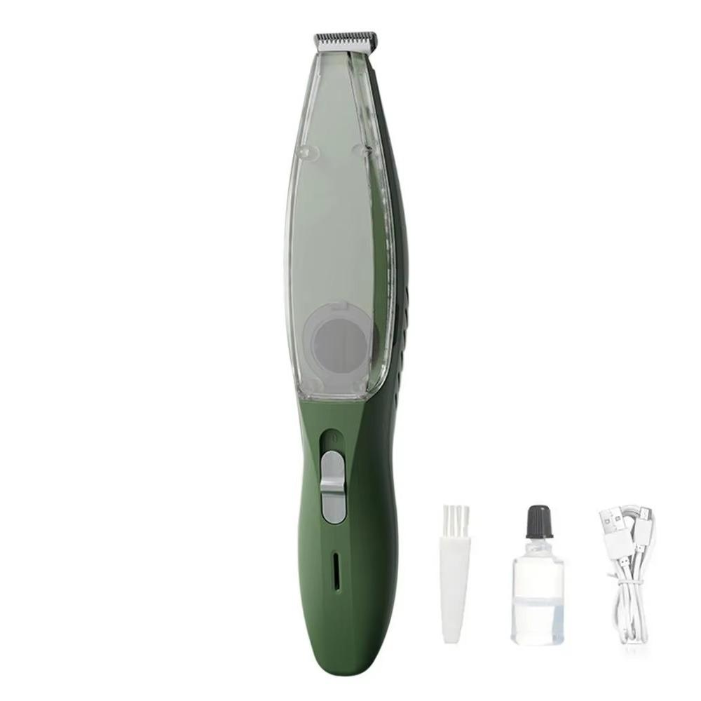 

With Vacuum Pet Paw Hair Clipper Low Noise Electric Cats Haircut Shaver Hair Cleaning Tool зелёный