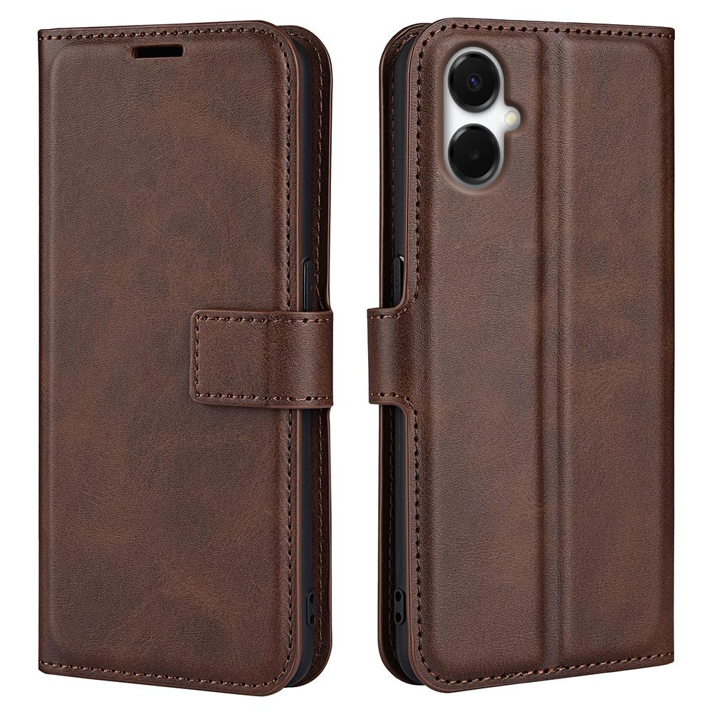 For Samsung Galaxy A06 5G Stand Case Anti-Scratch Calf Texture Leather Phone Cover