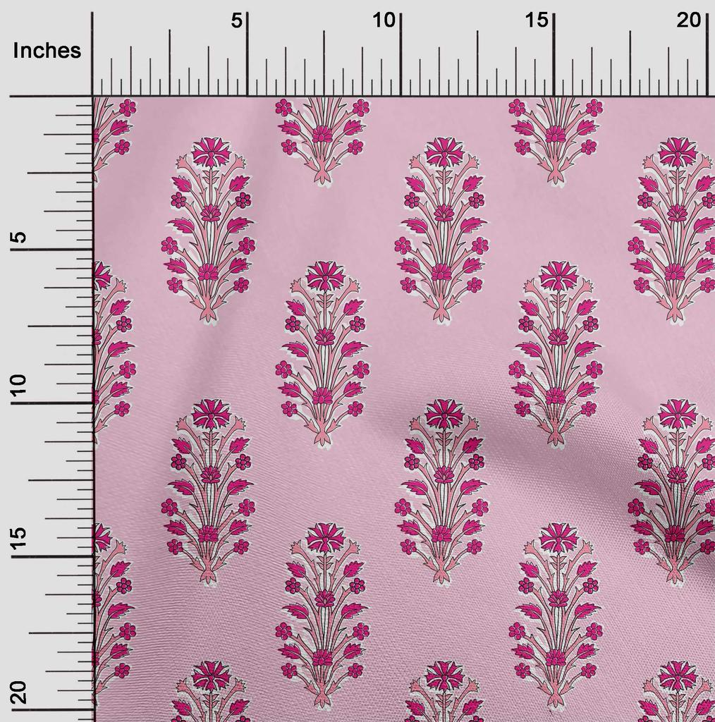 oneOone Cotton Flex Fabric Leaves & Floral Block Print Fabric By The Yard 40 Inch