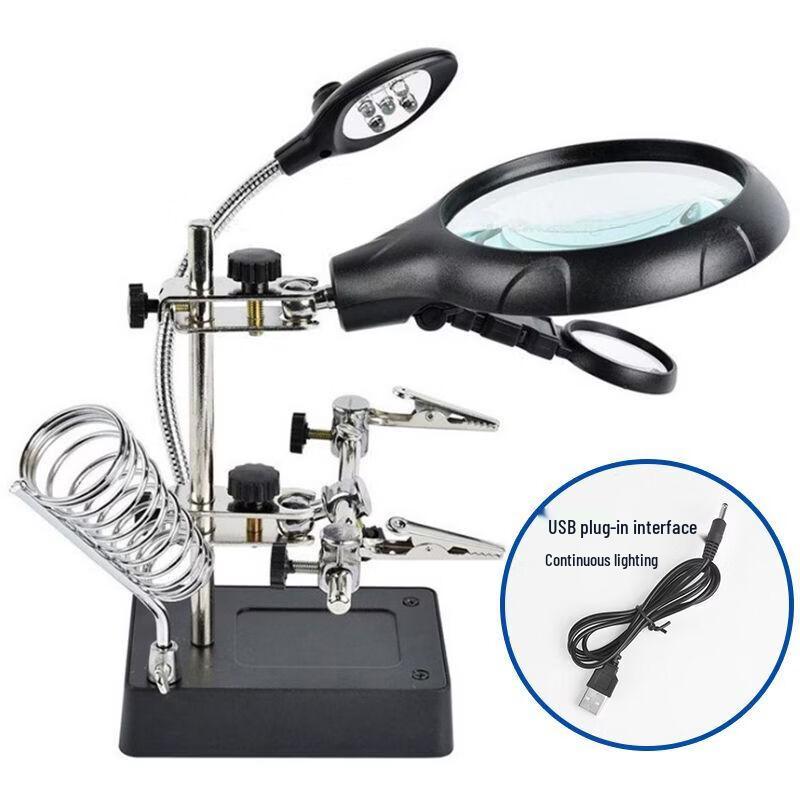 miflame 90mm Upgraded Desktop LED Magnifier with Clamp Stand