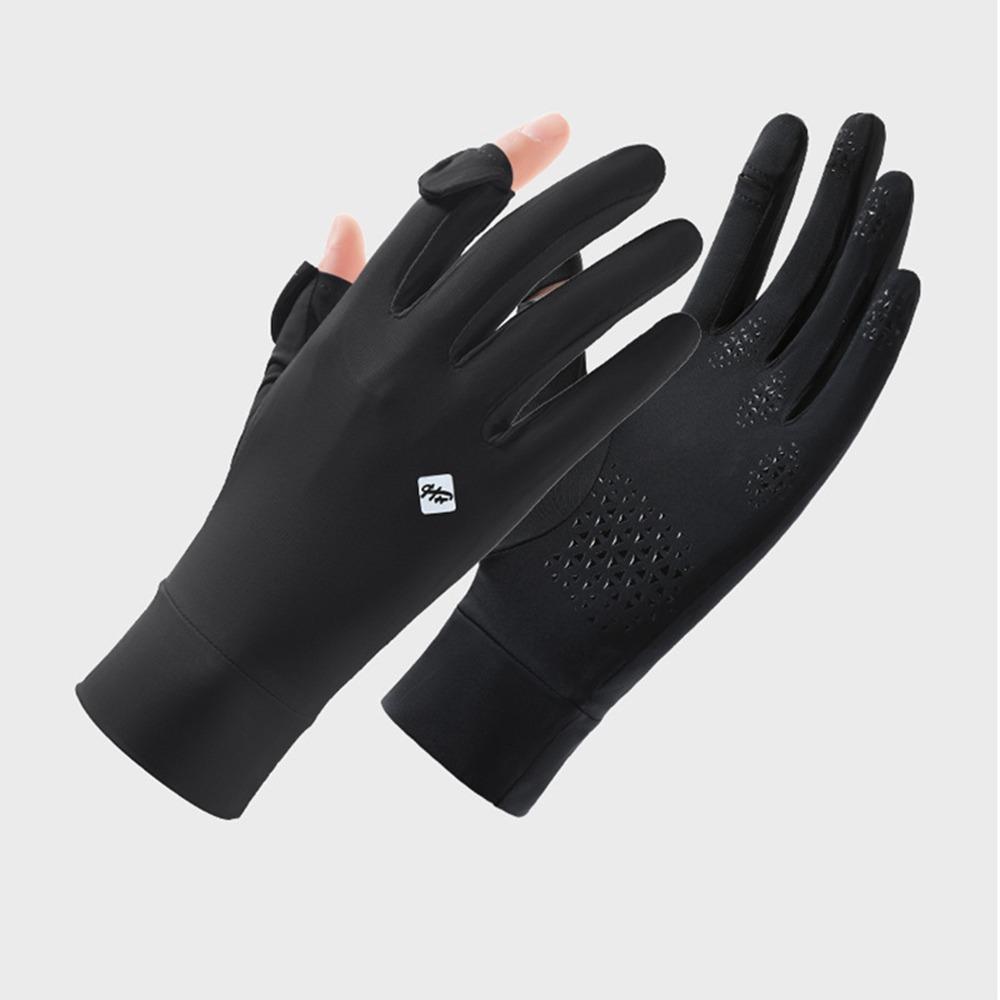 Silicone Anti Slip Ice Silk Riding Gloves Breathable Summer Driving Mittens  Outdoor