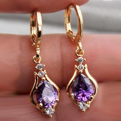 Stunning Multicolor Zircon Teardrop Earrings For Women - Fine Jewelry For Any Occasion Hoop Earring Women's Party Jewelry