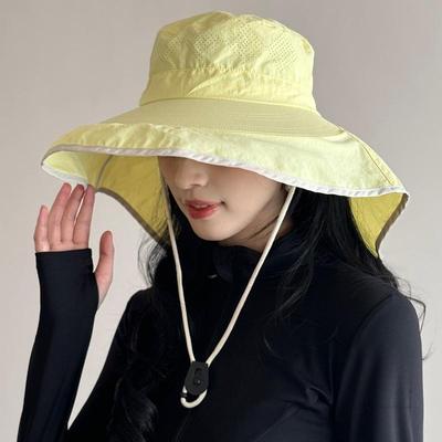 Minimalist Sunscreen Fisherman Hat With Brim Women Lightweight Breathable Portable Summer Outdoor Sunshade Mountaineering Hat